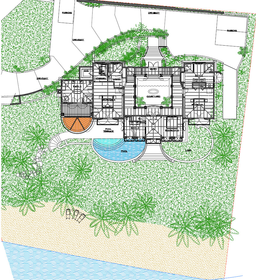 Villa La Playa Second Level Floor Plan – Full View
