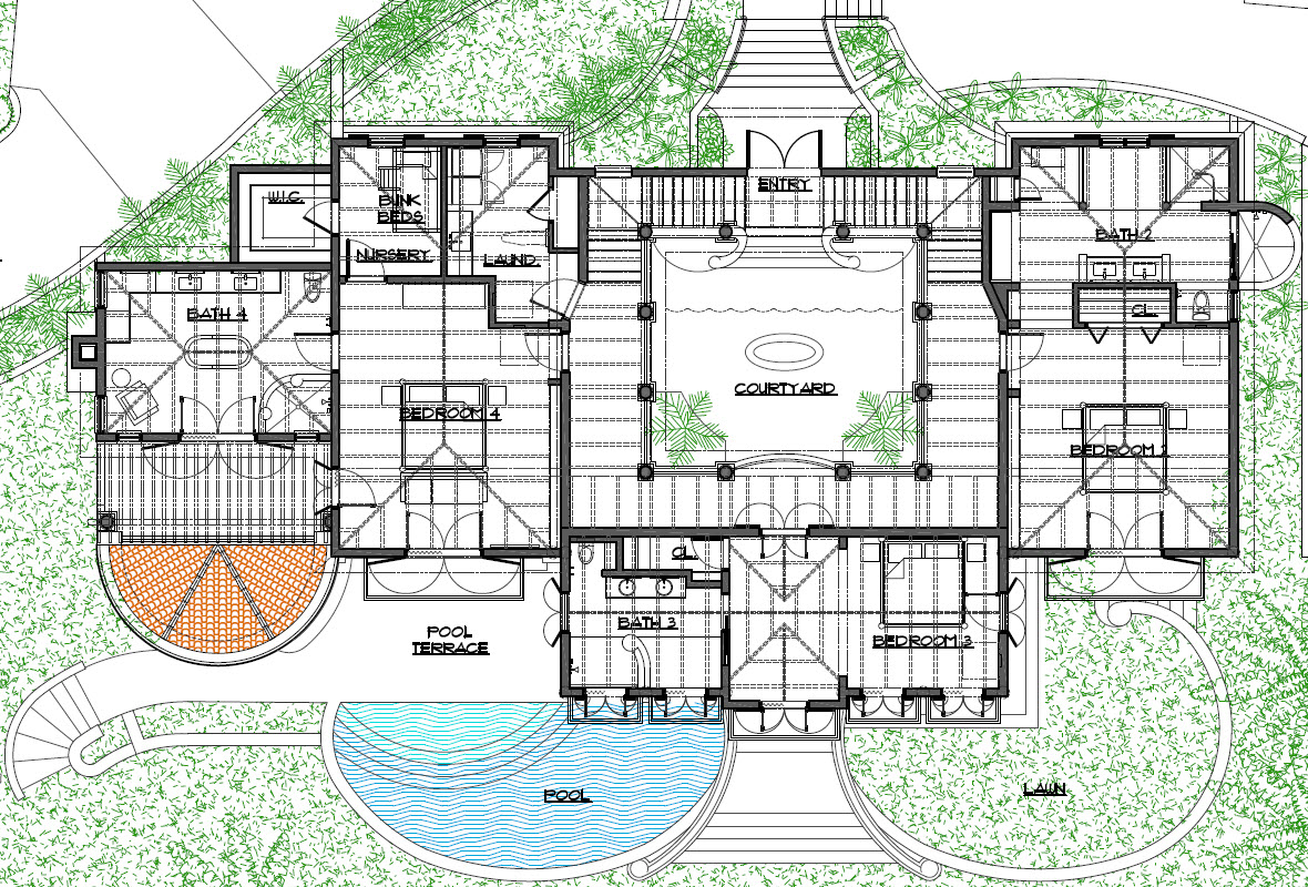 Villa La Playa Second Level Floor Plan – Detailed Zoom