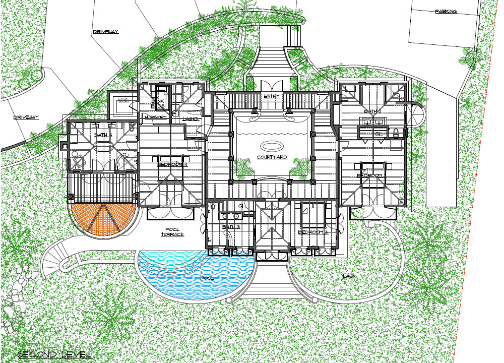 Villa La Playa Second Level Floor Plan – Zoom View