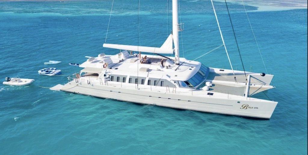 White sailing Catamaran