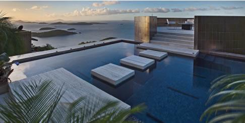 St. John luxury villa pool view USVI