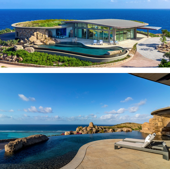 Lush Landscaping & Infinity Pool at Oil Nut Bay Villa