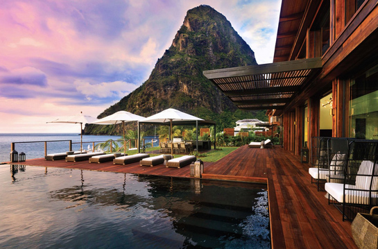 Luxury resort in St. Lucia with beachfront villas